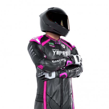 MONO XFOUR ADULTO MODELO YEPES X MIR RACING ROSA FLUOR Y NEGRO