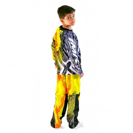 PANTALON CROSS XFOUR AMARILLO FLUOR NIÑO MODELO 3K
