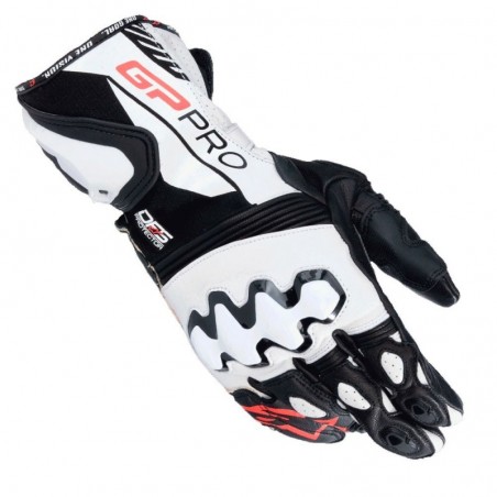 GUANTES ASFALTO ADULTO ALPINESTAR GP PRO R4 BLANCO Y NEGRO (S)