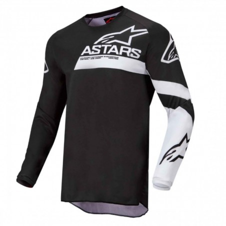 CAMISETA ADULTO CROSS ALPINESTARS FLUID CHASER NEGRO Y BLANCO