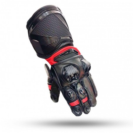 GUANTES ASFALTO ADULTO XFOUR NEGRO Y ROJO 2K23